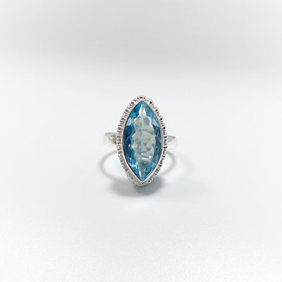 Blue Topaz Marquise Cut Ring