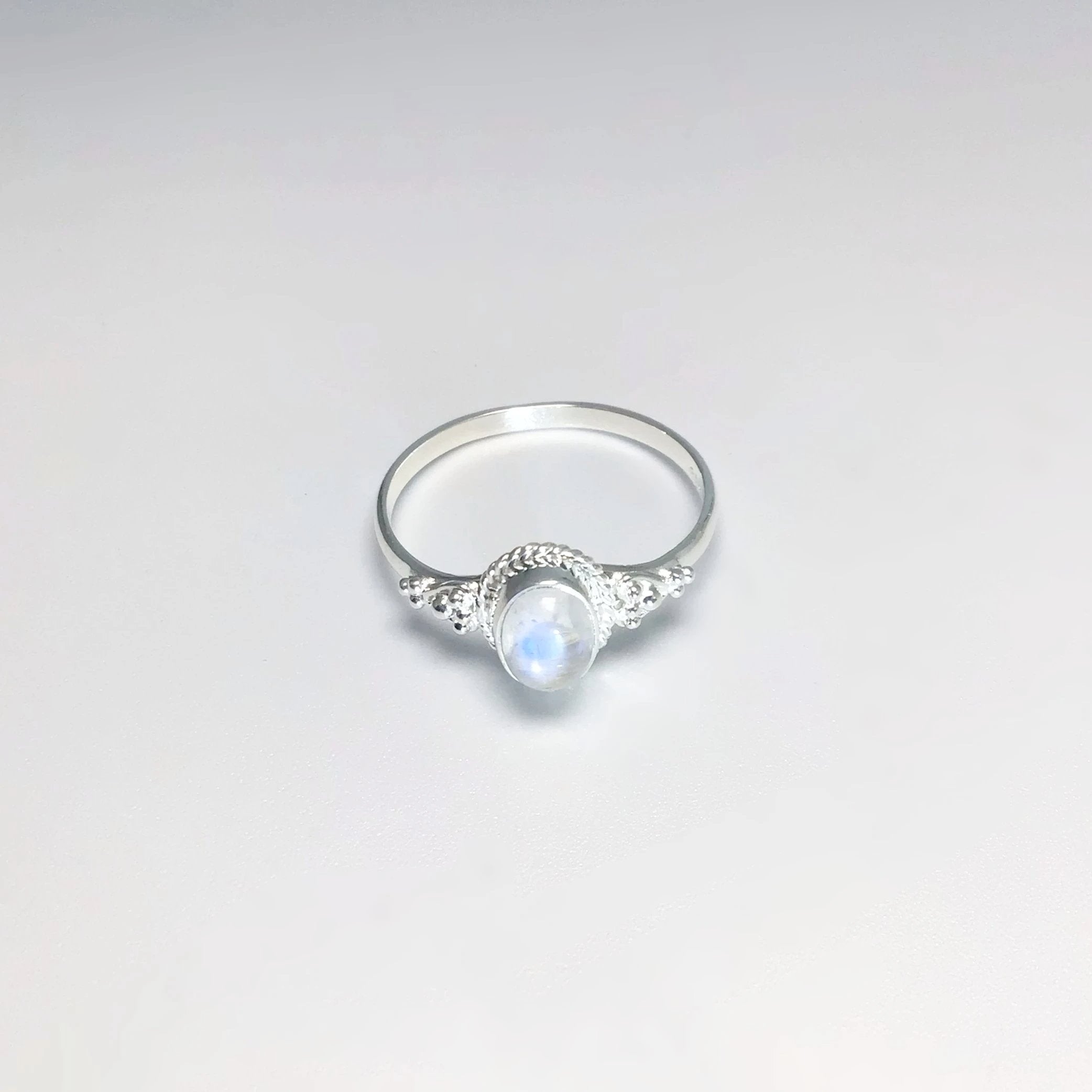 Rainbow Moonstone Ring - Rocks and Gems Canada