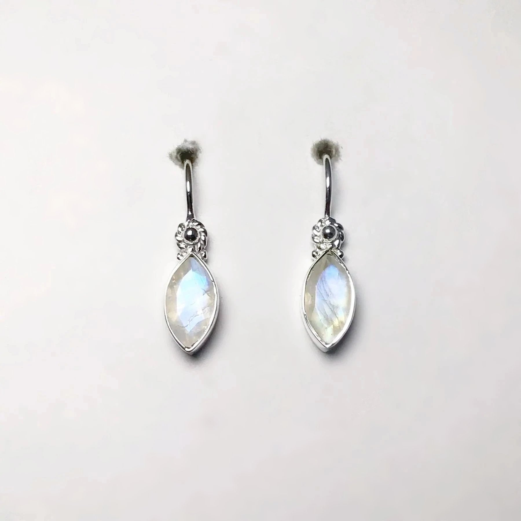 Rainbow Moonstone Dangle Earrings - Rocks and Gems Canada