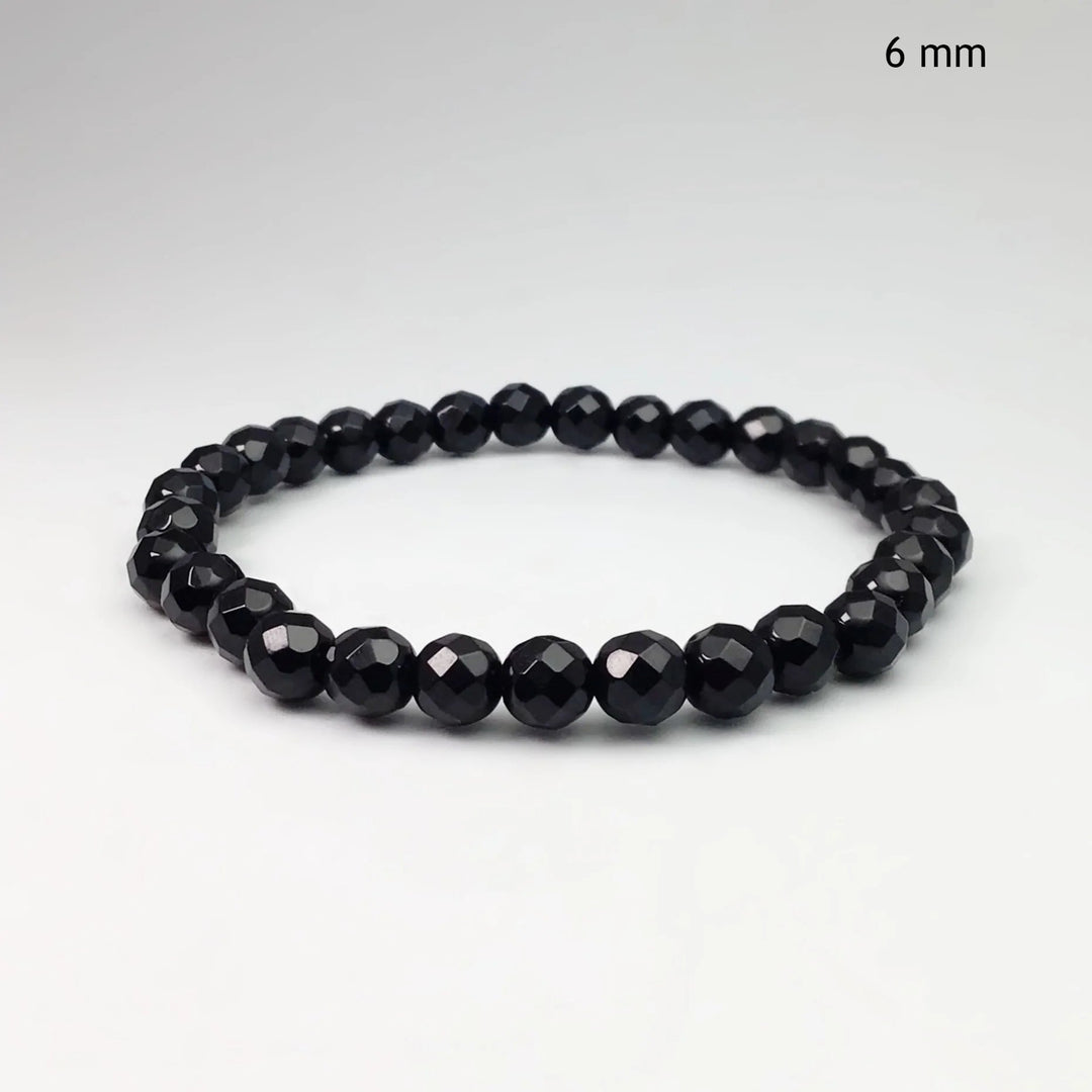 Black Onyx Faceted Beaded Bracelet - Rocks and Gems Canada