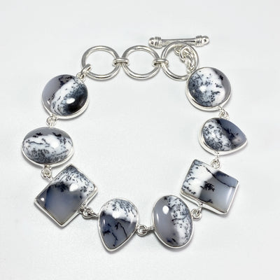 Dendritic Opal Sterling Silver Bracelet