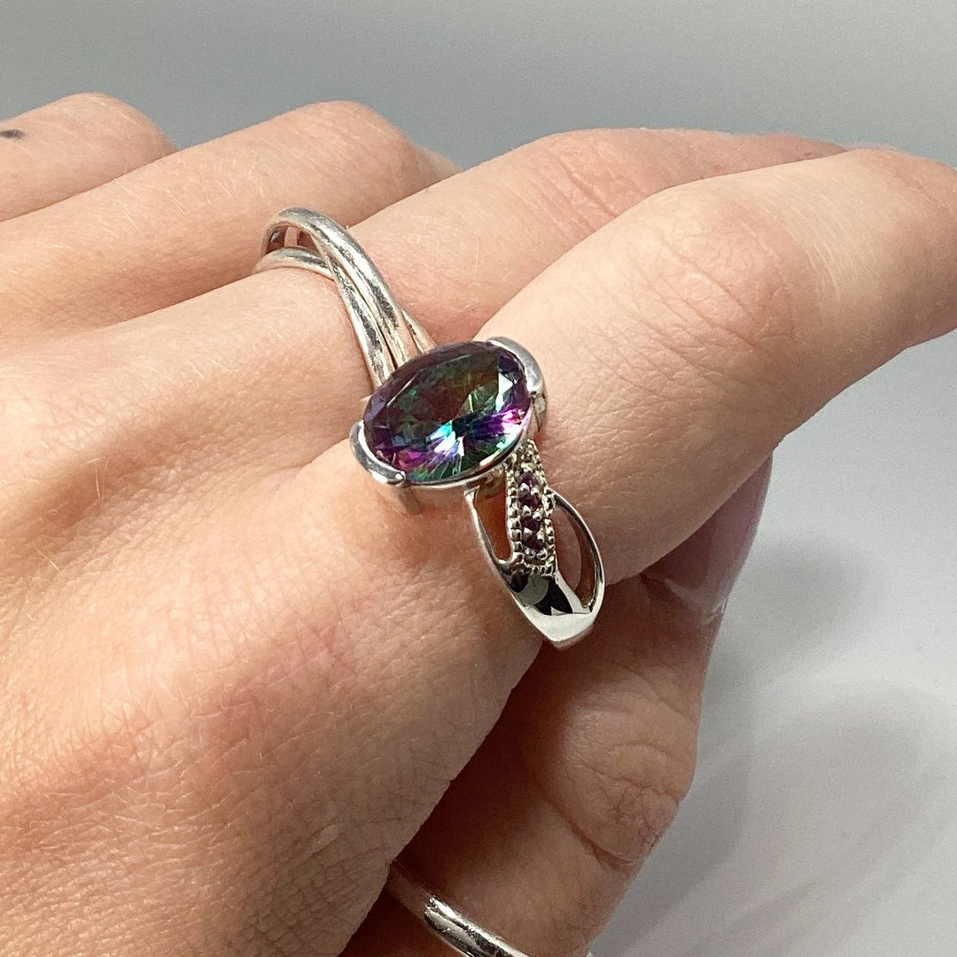 Mystic Topaz and Amethyst Ring - Rocks and Gems Canada