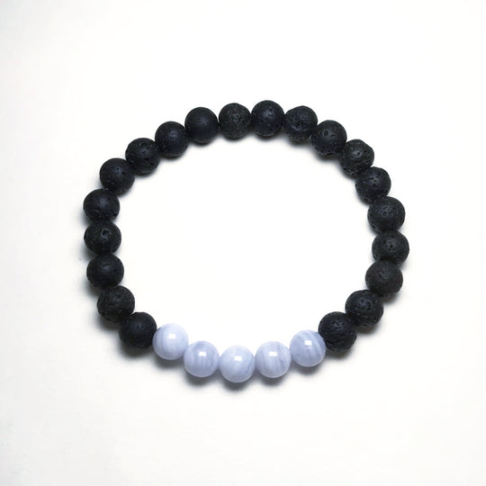 Blue Lace Agate Beaded Bracelet - Rocks and Gems Canada