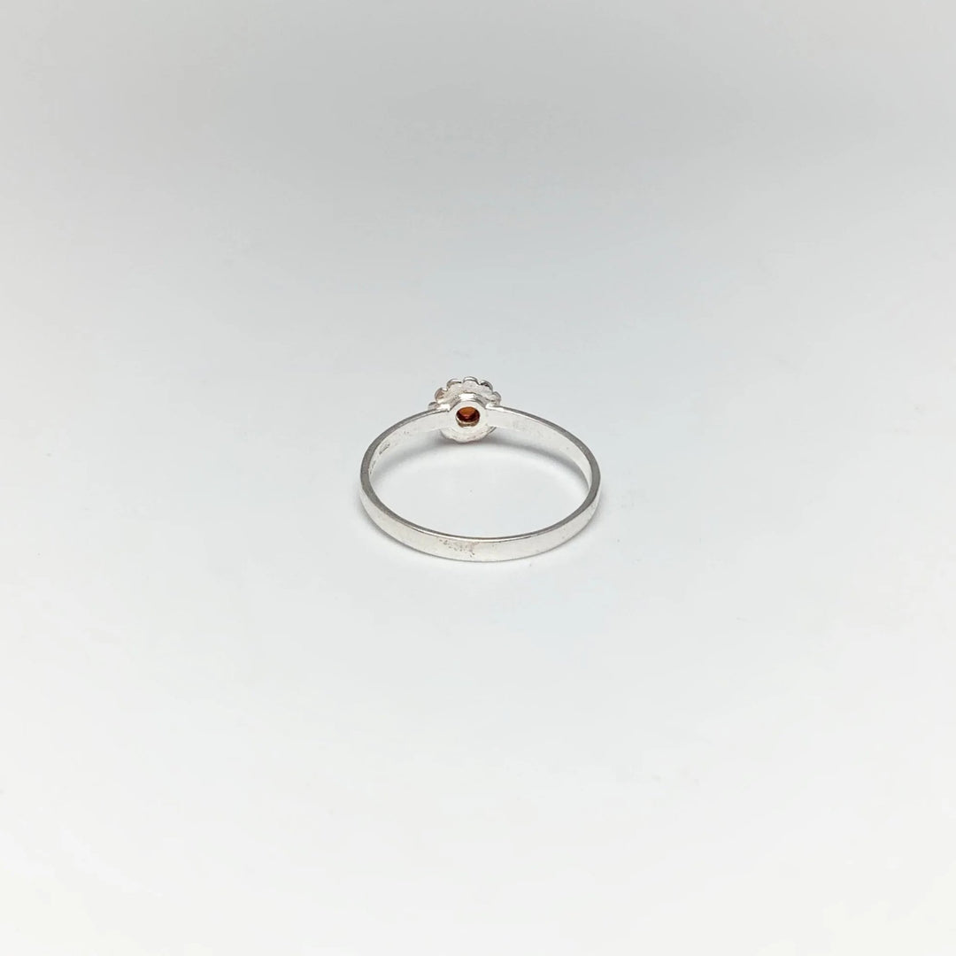 Cognac Amber Flower Ring - Rocks and Gems Canada
