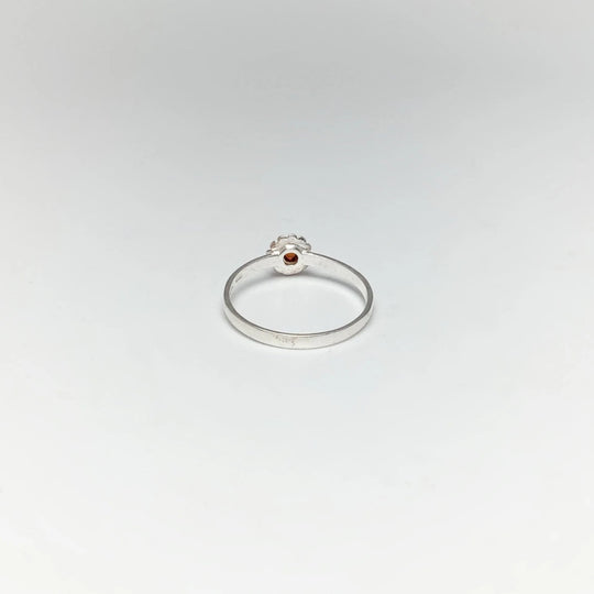 Cognac Amber Flower Ring - Rocks and Gems Canada