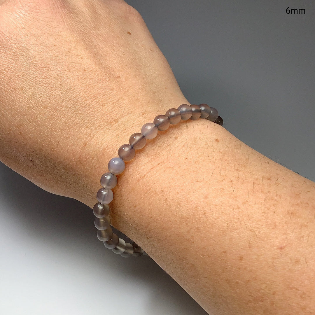 Grey Agate Beaded Bracelet - Rocks and Gems Canada