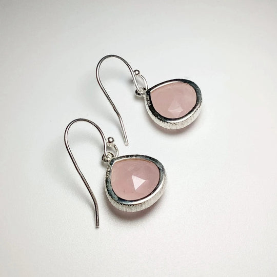 Rose Quartz Faceted Dangle Earrings - Rocks and Gems Canada