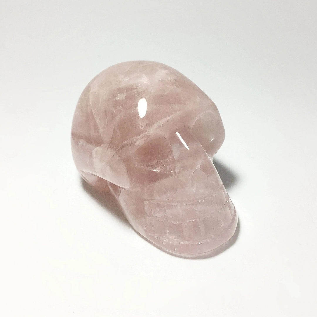 Carved Rose Quartz Skull - Rocks and Gems Canada