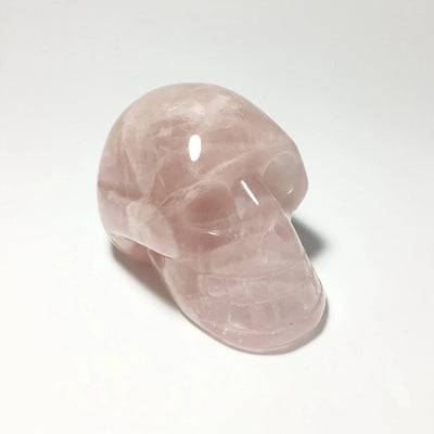Carved Rose Quartz Crystal Skull