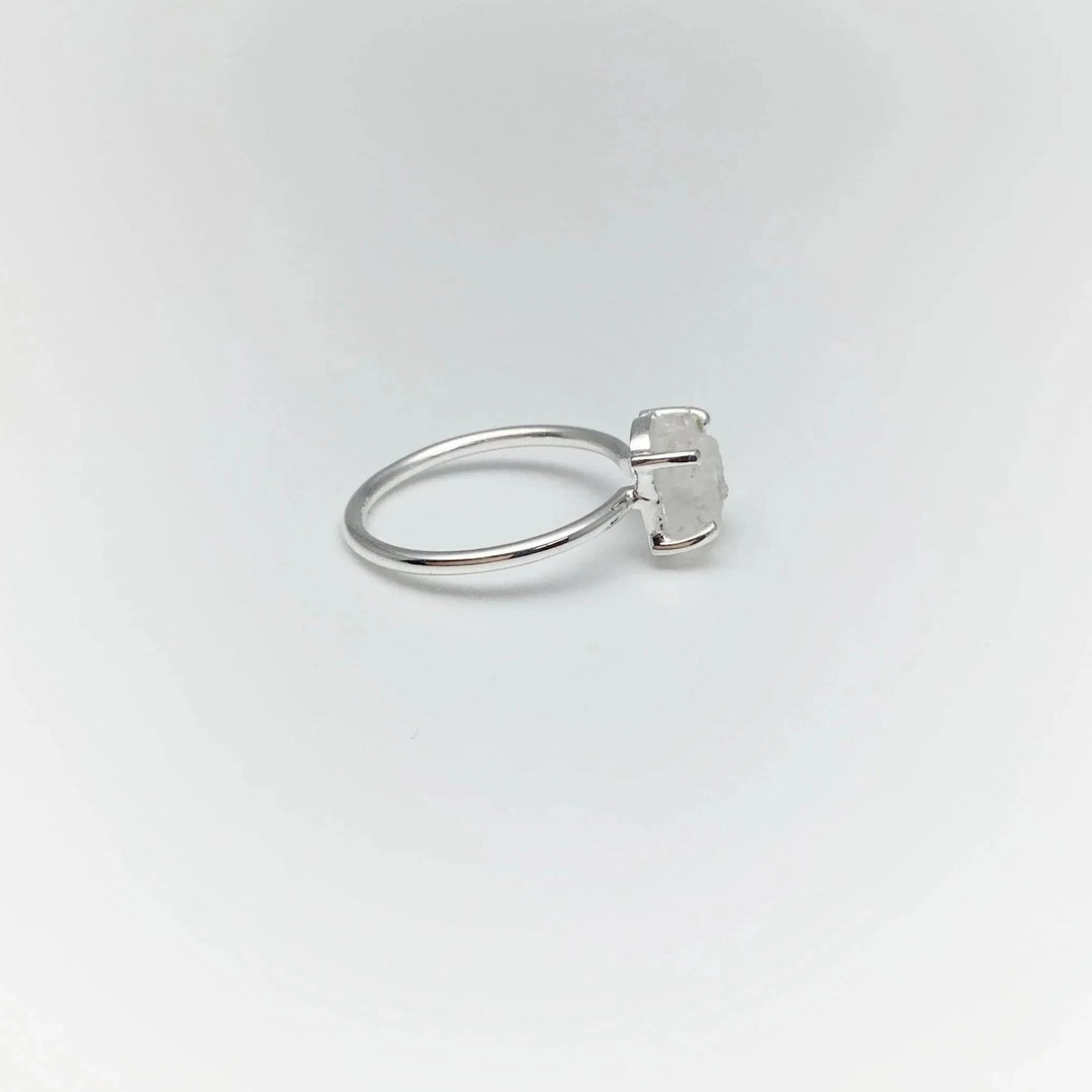 Raw Rainbow Moonstone Ring - Rocks and Gems Canada