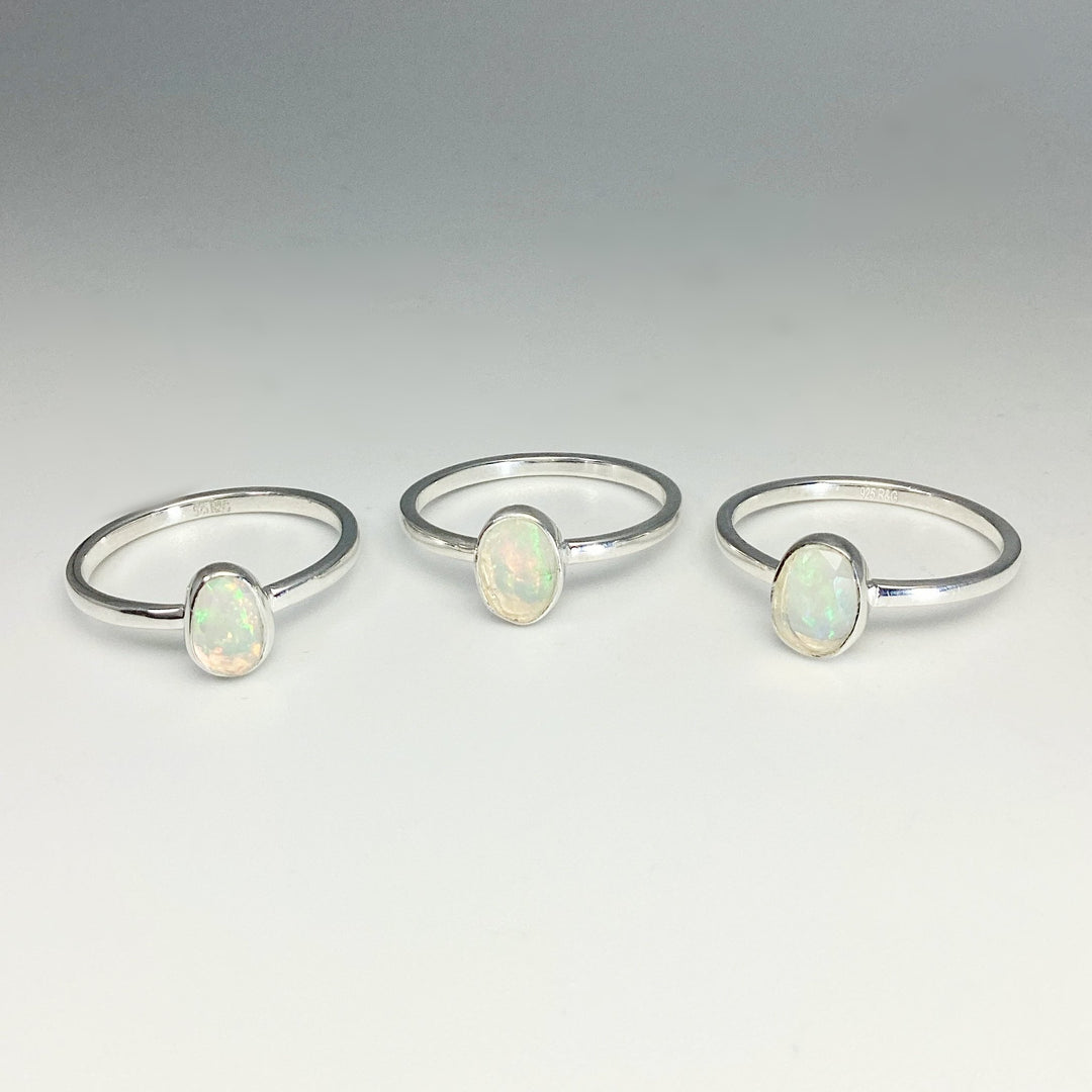 Faceted Ethiopian Fire Opal Ring - Rocks and Gems Canada