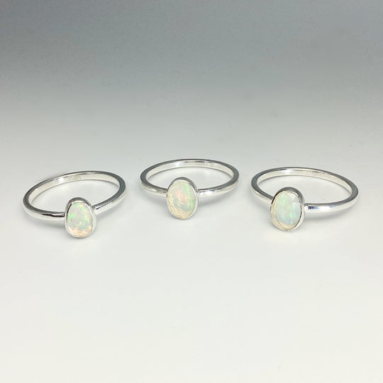 Faceted Ethiopian Fire Opal Ring - Rocks and Gems Canada