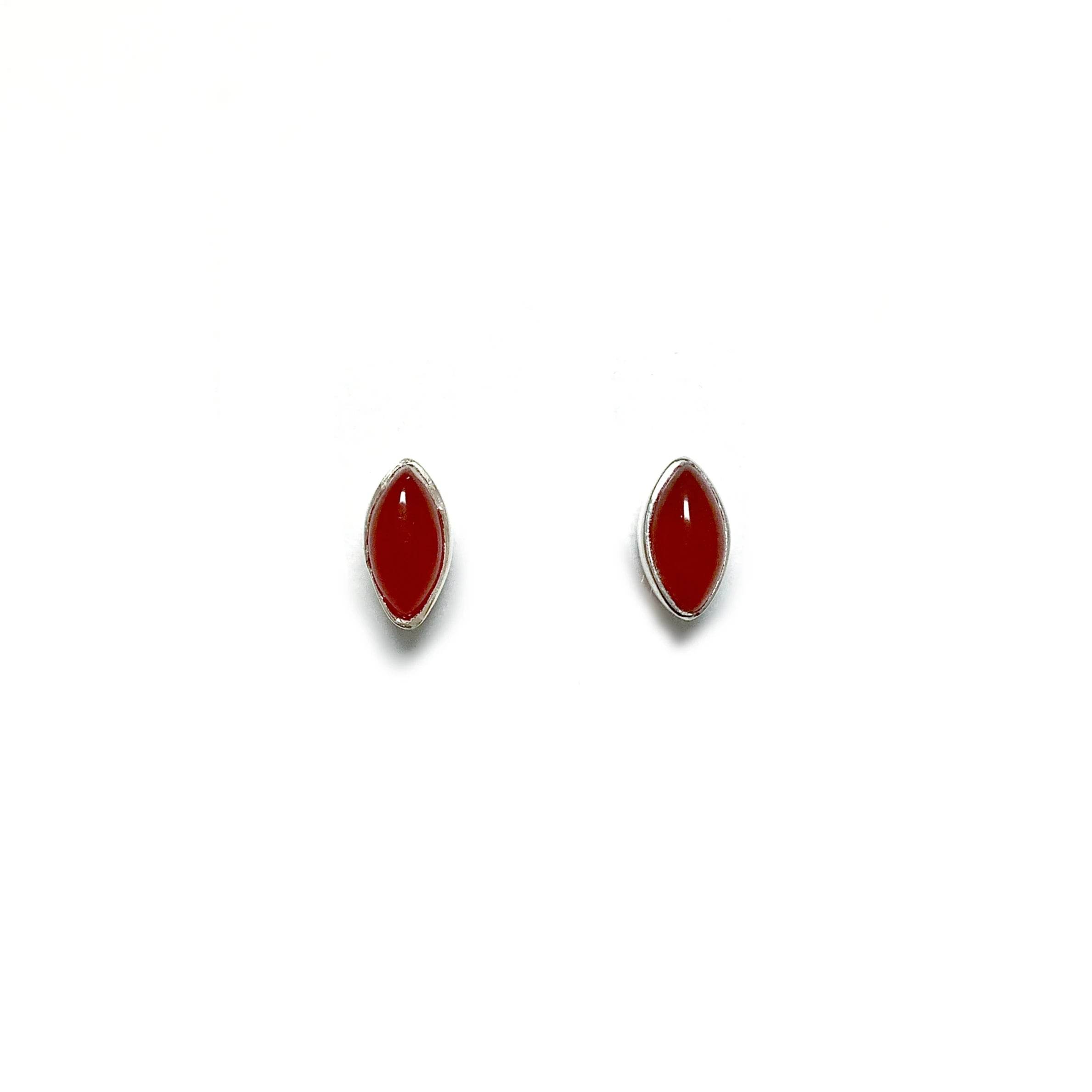 Carnelian Agate Stud Earrings - Rocks and Gems Canada