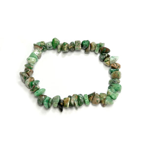 Green Crazy Lace Agate Chip Beaded Bracelet