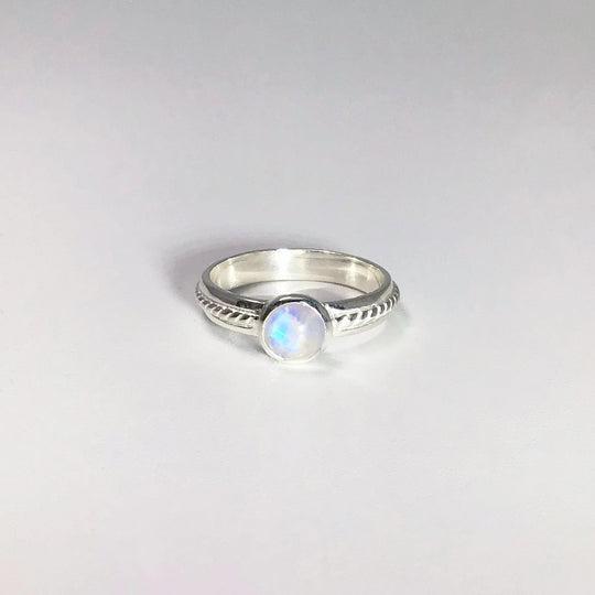Rainbow Moonstone Ring - Rocks and Gems Canada