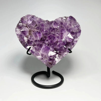 Amethyst Druze Cluster Heart On Stand