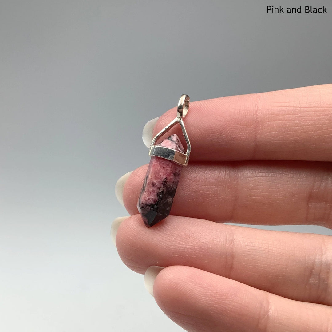 Rhodonite Double Terminated Point Pendant - Rocks and Gems Canada