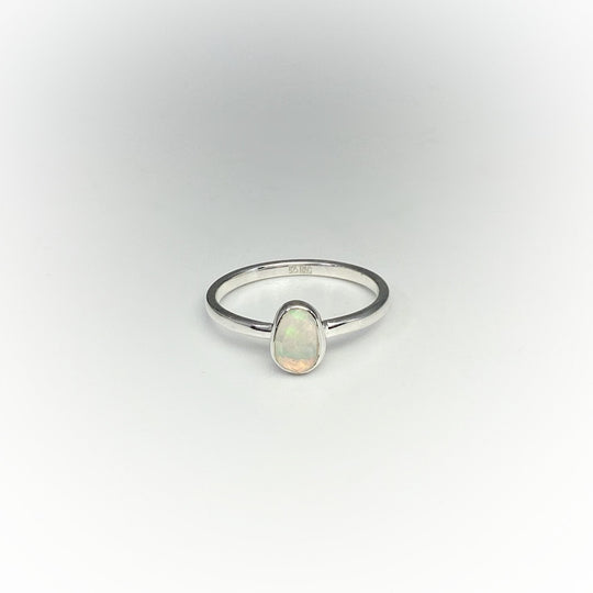 Faceted Ethiopian Fire Opal Ring - Rocks and Gems Canada