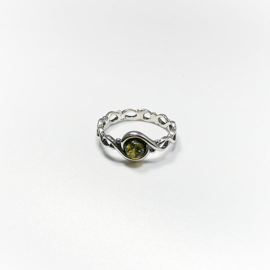Green Amber Ring - Rocks and Gems Canada