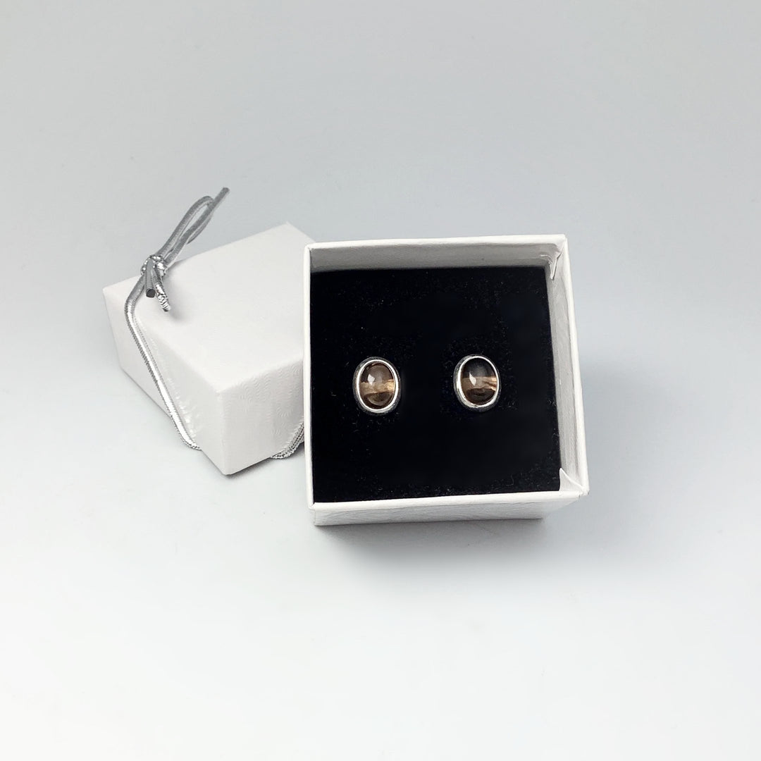 Smoky Quartz Stud Earrings - Rocks and Gems Canada