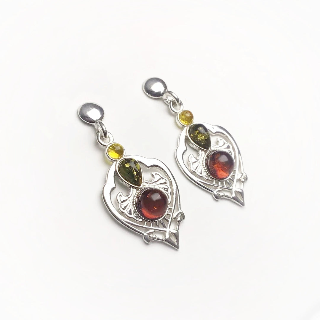 Mixed Amber Stud Earrings - Rocks and Gems Canada