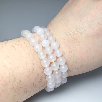 White Agate Beaded Bracelet