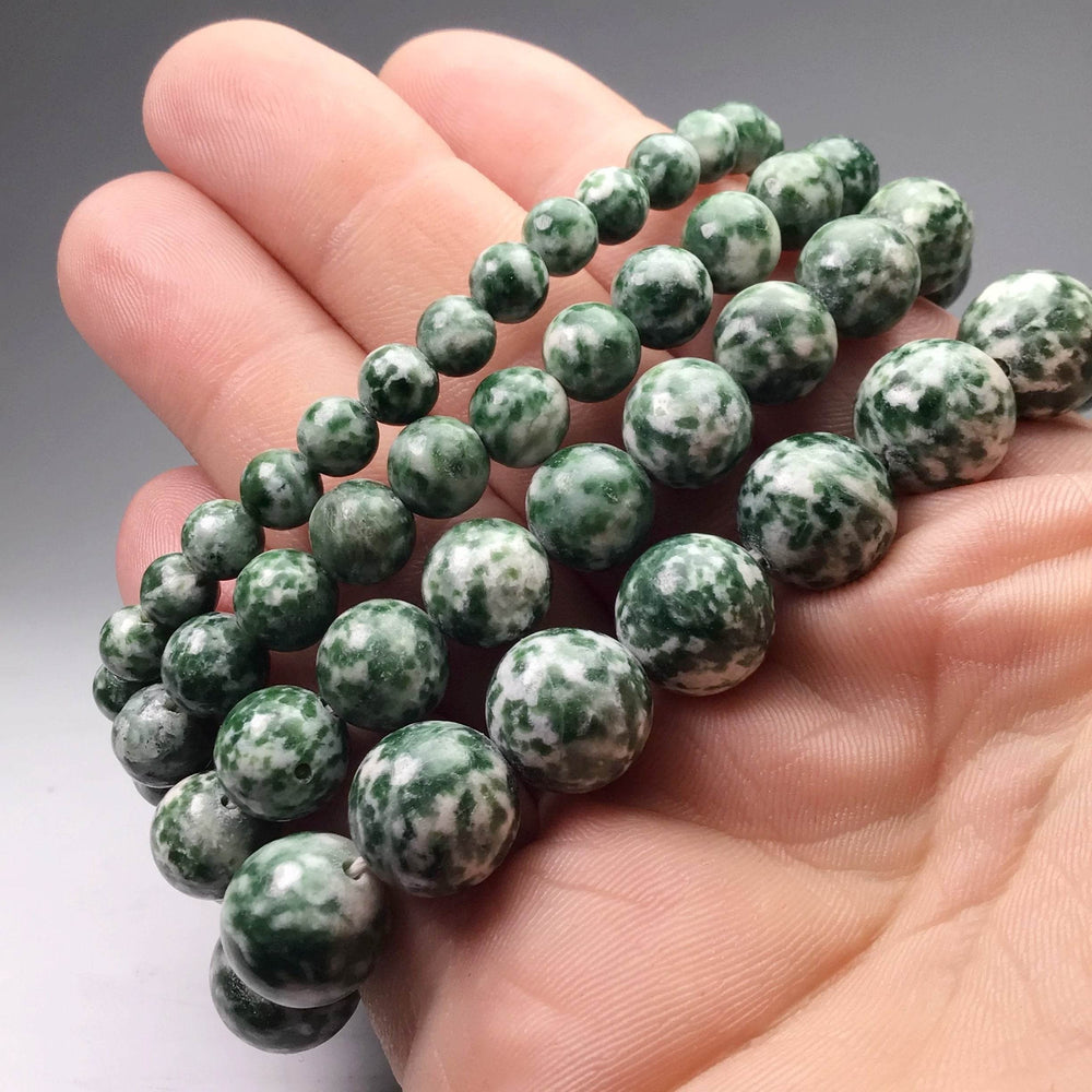 Green Dot Jade Beaded Bracelet - Rocks and Gems Canada