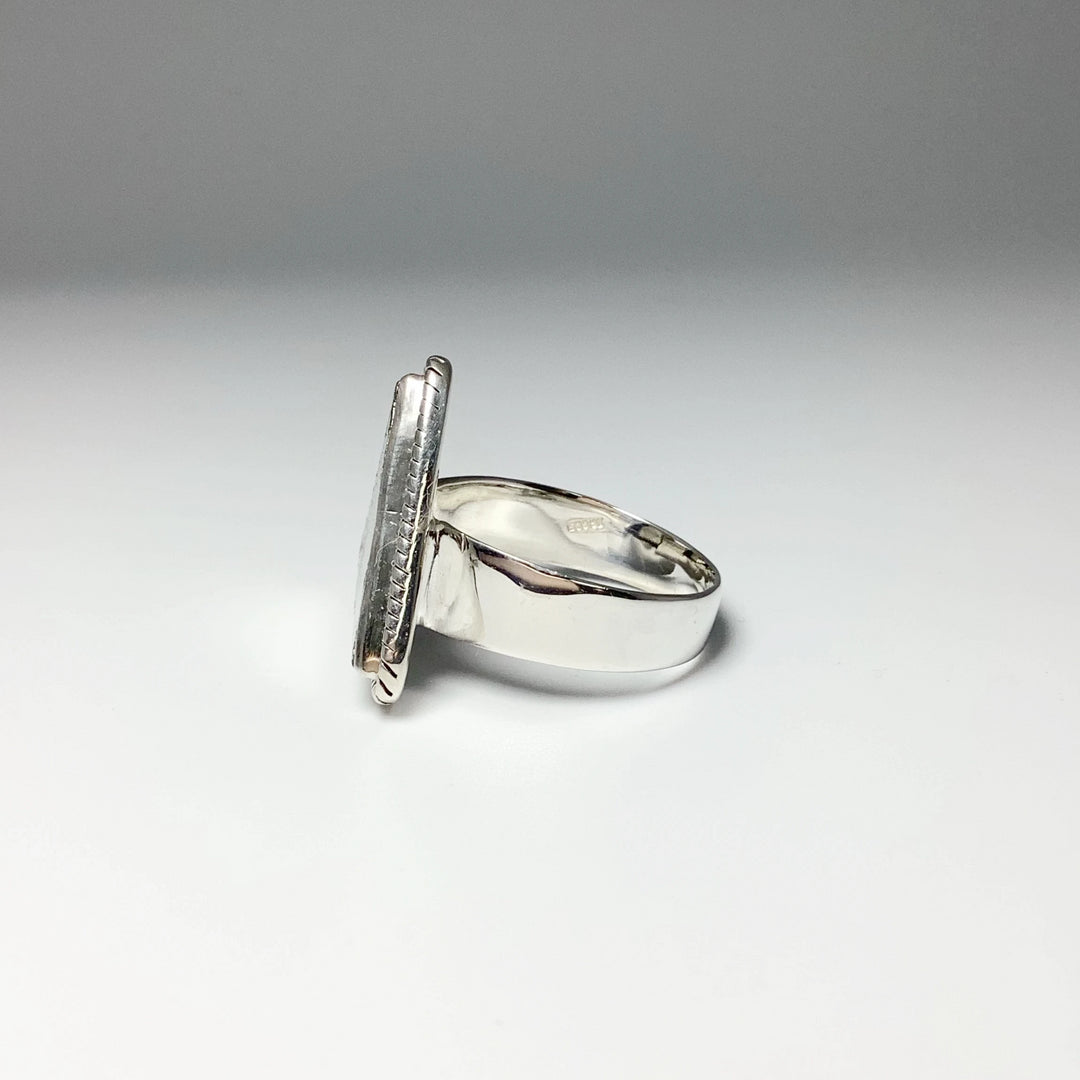 Muonionalusta Meteorite Triangle Setting Ring - Rocks and Gems Canada