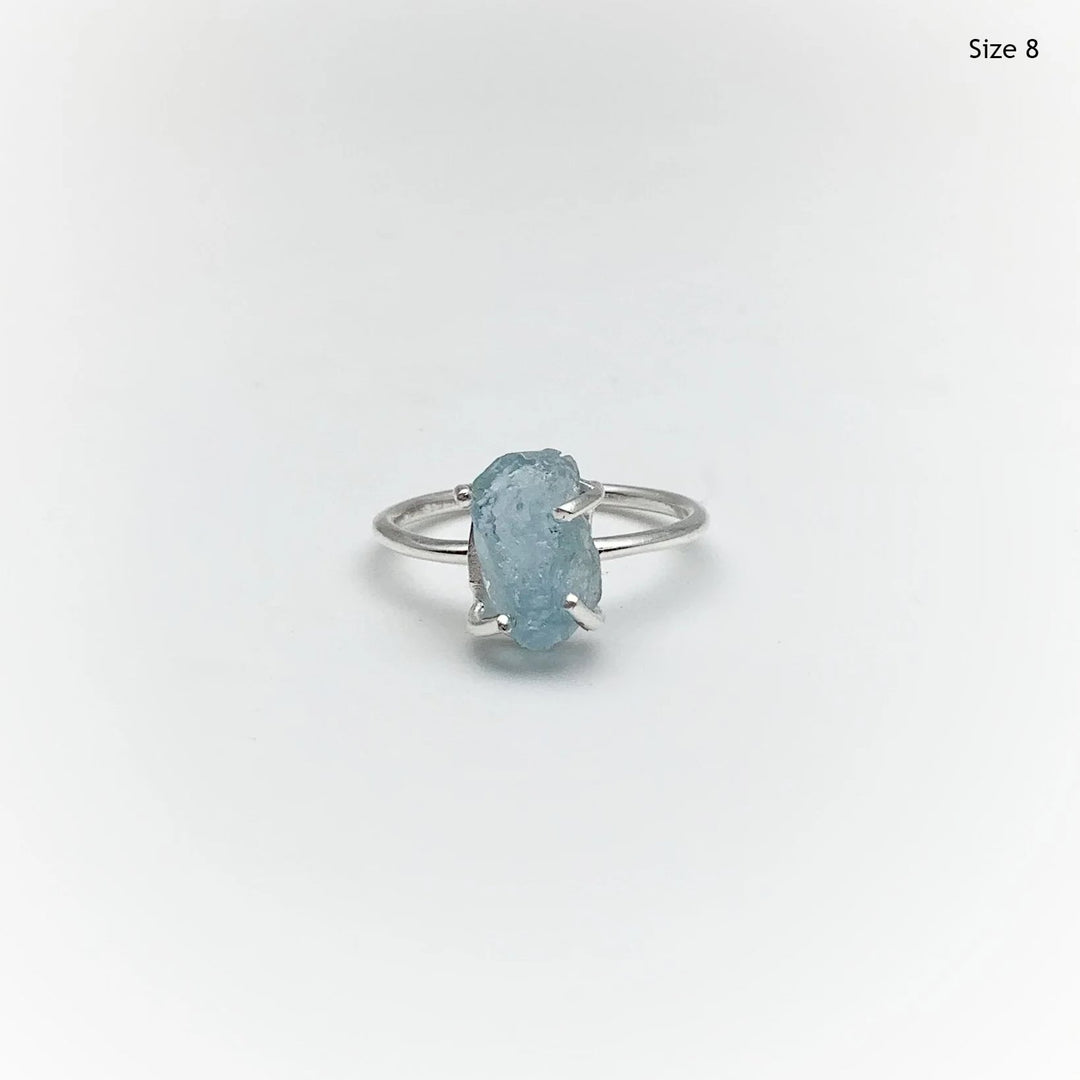 Raw Aquamarine Ring - Rocks and Gems Canada