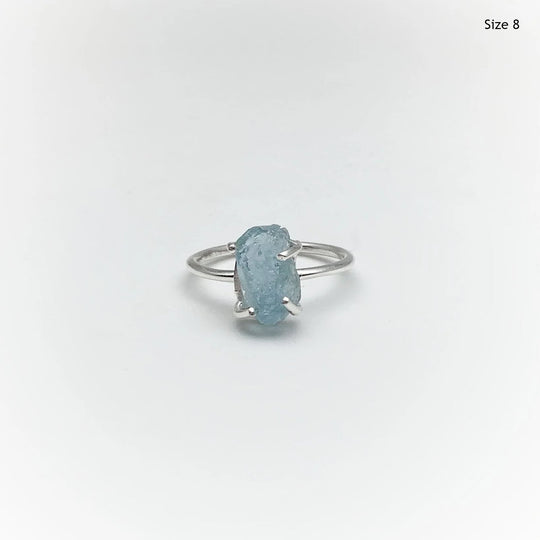 Raw Aquamarine Ring - Rocks and Gems Canada