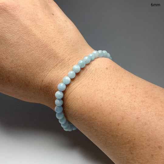 Aquamarine Beaded Bracelet - Rocks and Gems Canada