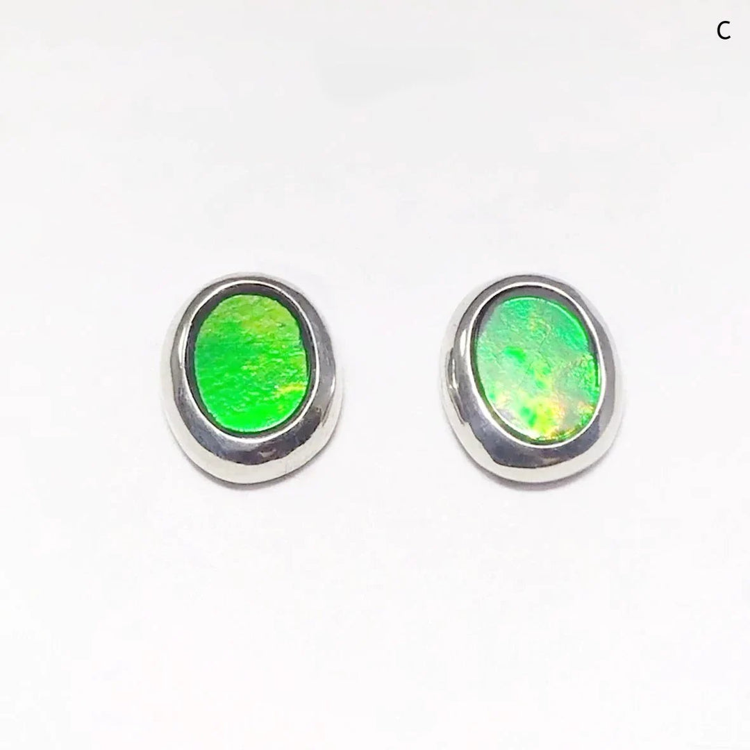 Alberta Ammolite Stud Earrings - Rocks and Gems Canada