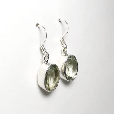 Green Amethyst Dangle Earrings