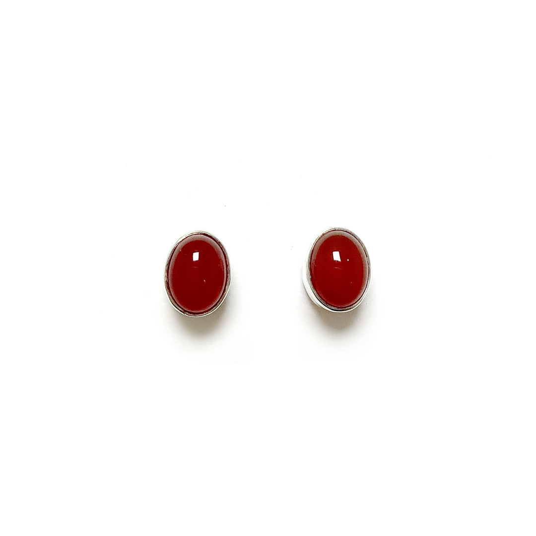 Carnelian Agate Stud Earrings - Rocks and Gems Canada