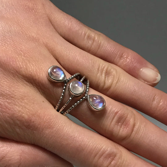 Rainbow Moonstone Ring - Size 9 - Rocks and Gems Canada