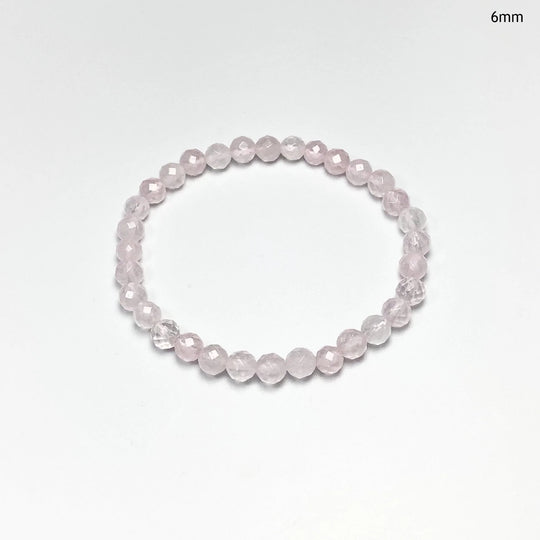 Rose Quartz Faceted Beaded Bracelet - Rocks and Gems Canada