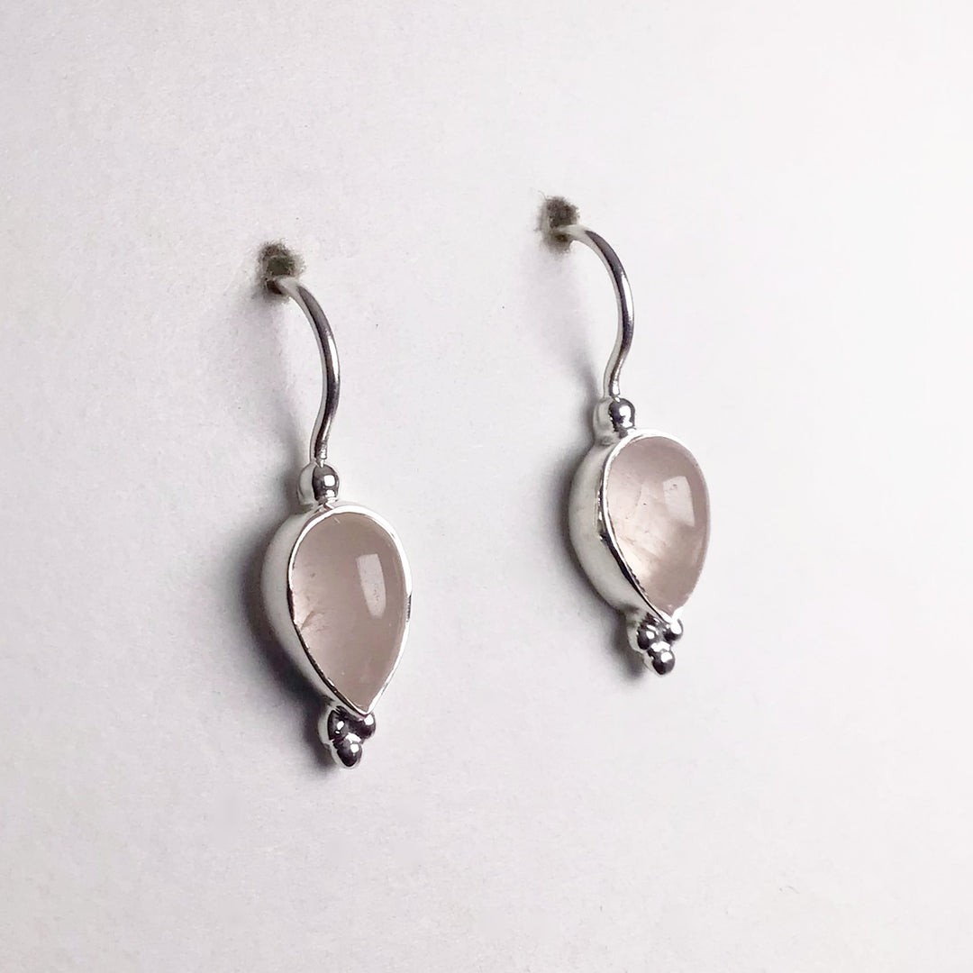 Rose Quartz Dangle Earrings - Rocks and Gems Canada