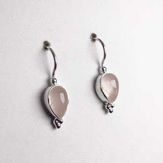 Rose Quartz Dangle Earrings - Rocks and Gems Canada