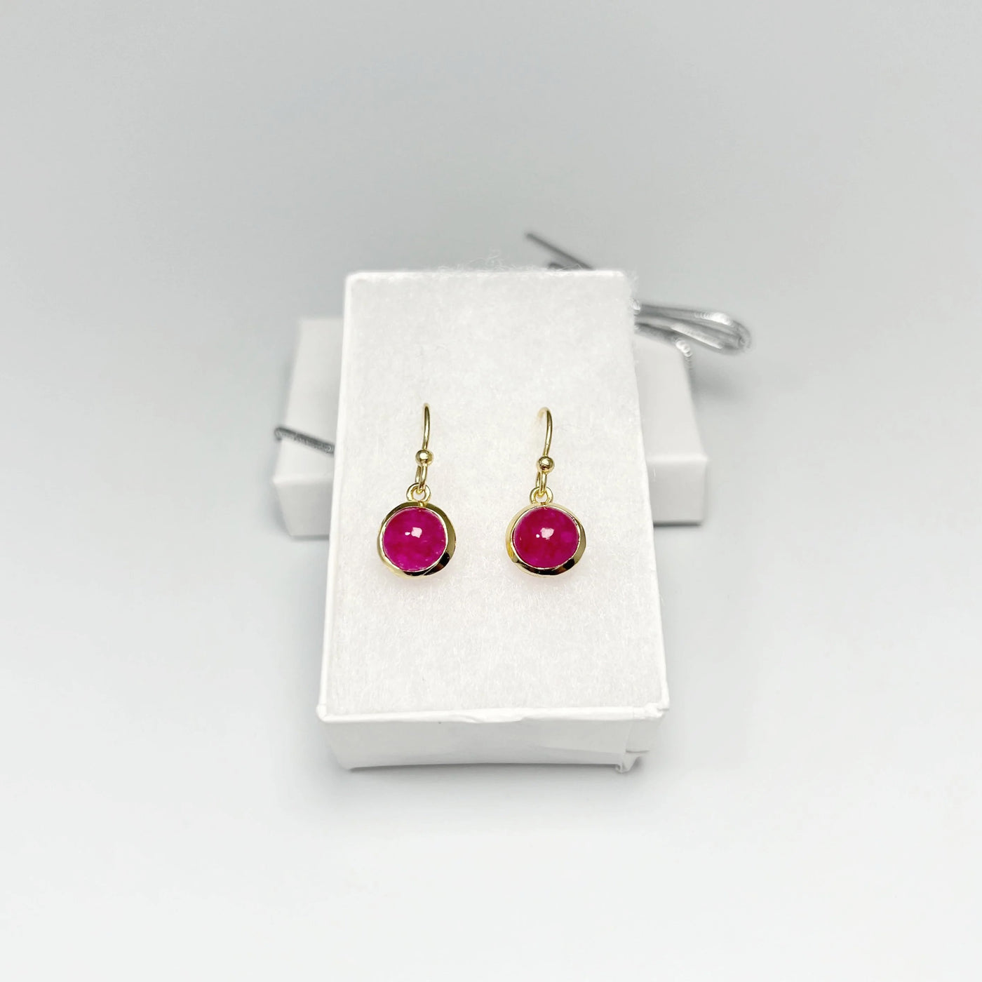 Pink Jade Dangle Earrings