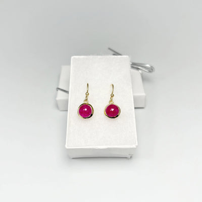 Pink Jade Dangle Earrings