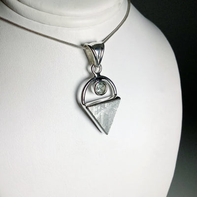 Muonionalusta Meteorite and Green Amethyst Pendant