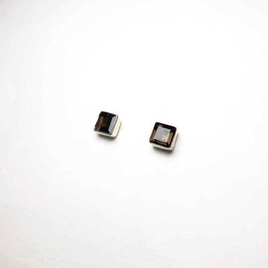 Smoky Quartz Stud Earrings - Rocks and Gems Canada
