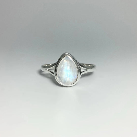 Rainbow Moonstone Ring - Rocks and Gems Canada