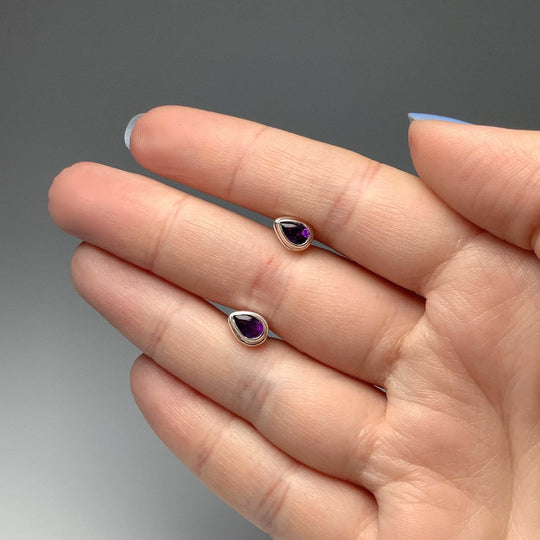 Amethyst Stud Earrings - Rocks and Gems Canada
