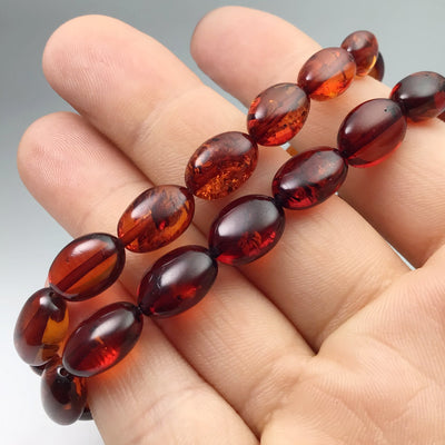 Cognac Amber Beaded Bracelet