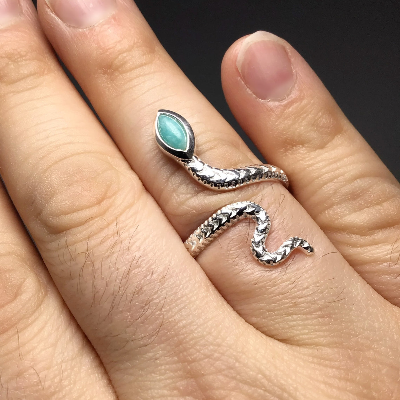 Amazonite Snake Ring