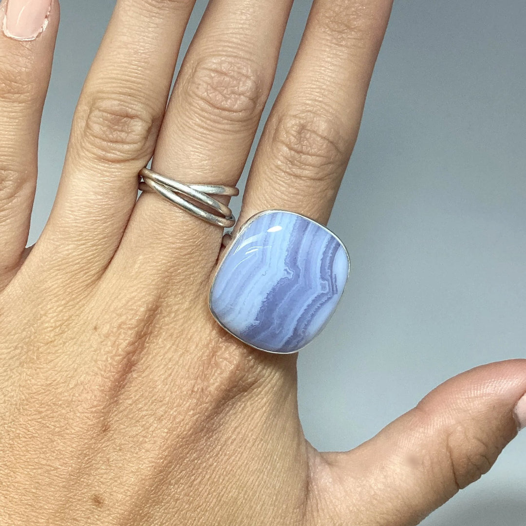 Blue Lace Agate Ring - Rocks and Gems Canada