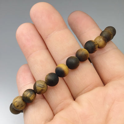 Matte Tiger Eye Beaded Bracelet - High Quality