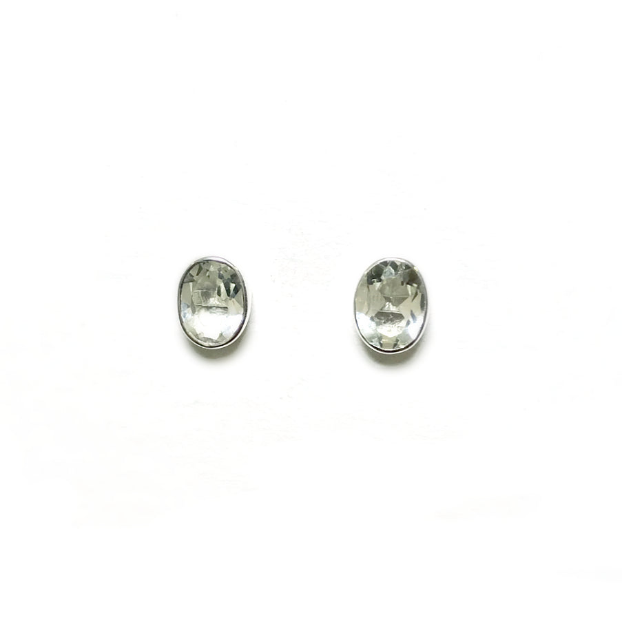 Green Amethyst Stud Earrings - Rocks and Gems Canada