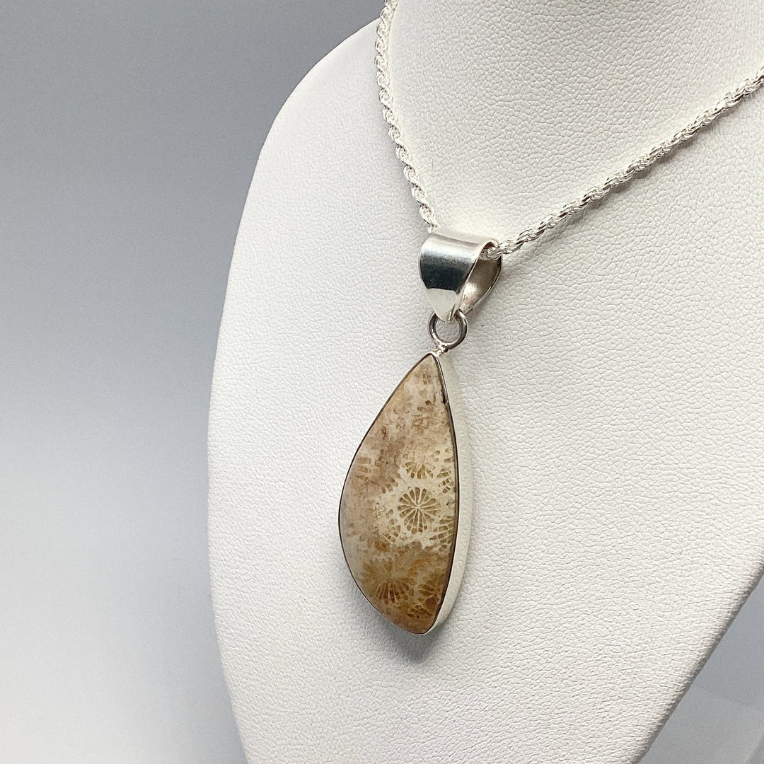 Fossilized Coral Pendant - Rocks and Gems Canada